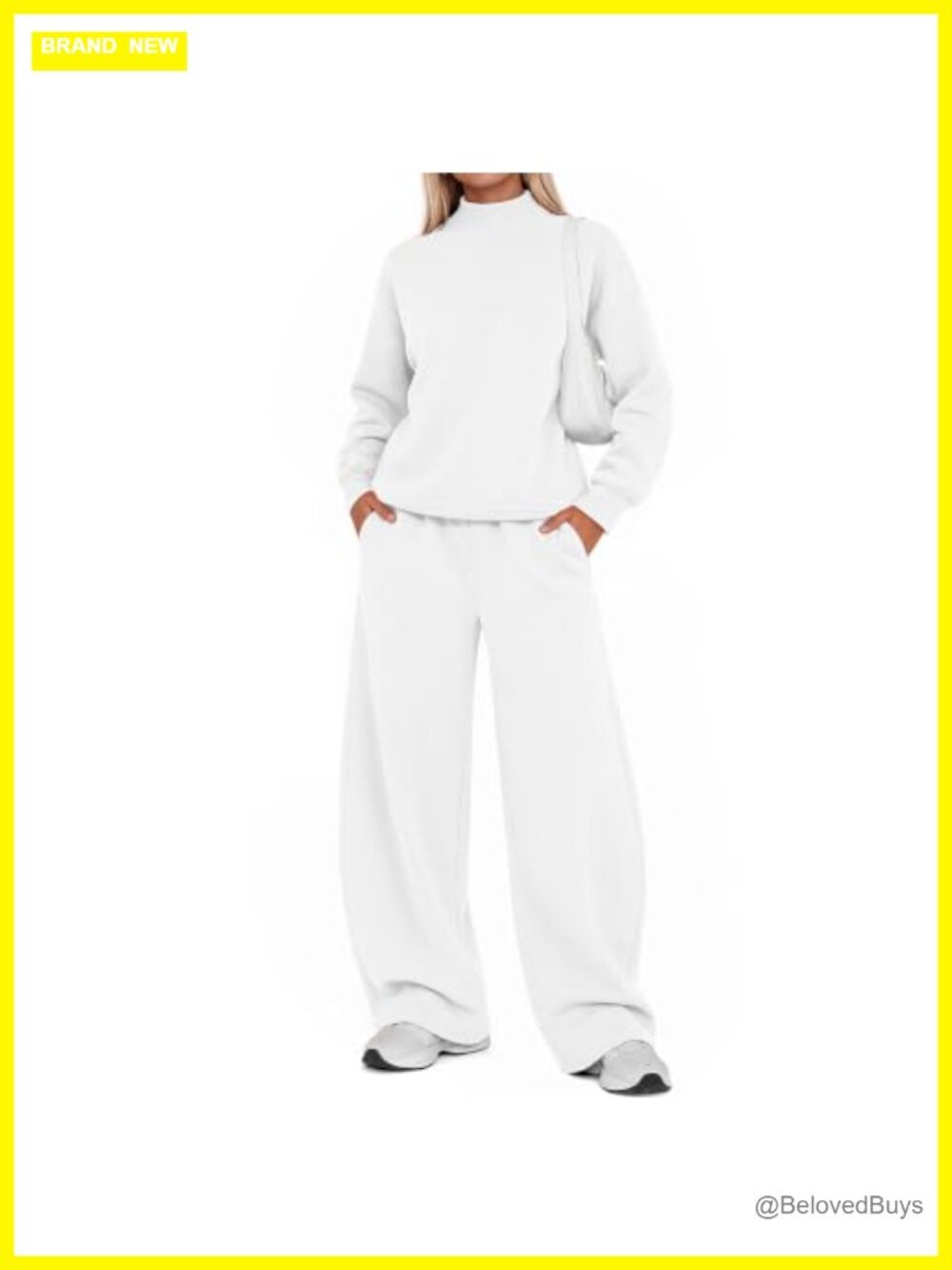 Women's 2 Piece Sweatsuit Set Mock Neck Wide Leg Lounge Set